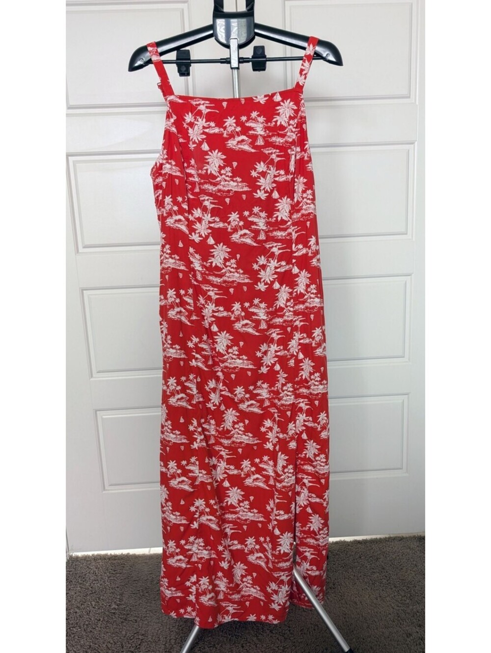 Resortwear Tropical Toile Smocked Maxi Old Navy Orange Print XL NWOT